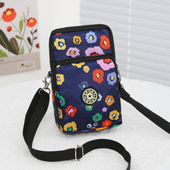 Mini Allover Print Phone Arm Bag Zipper Durable Nylon Shoulder Bag