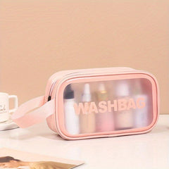 Waterproof Travel Cosmetic Bag Clear Makeup Storage Bag Portable Zipper