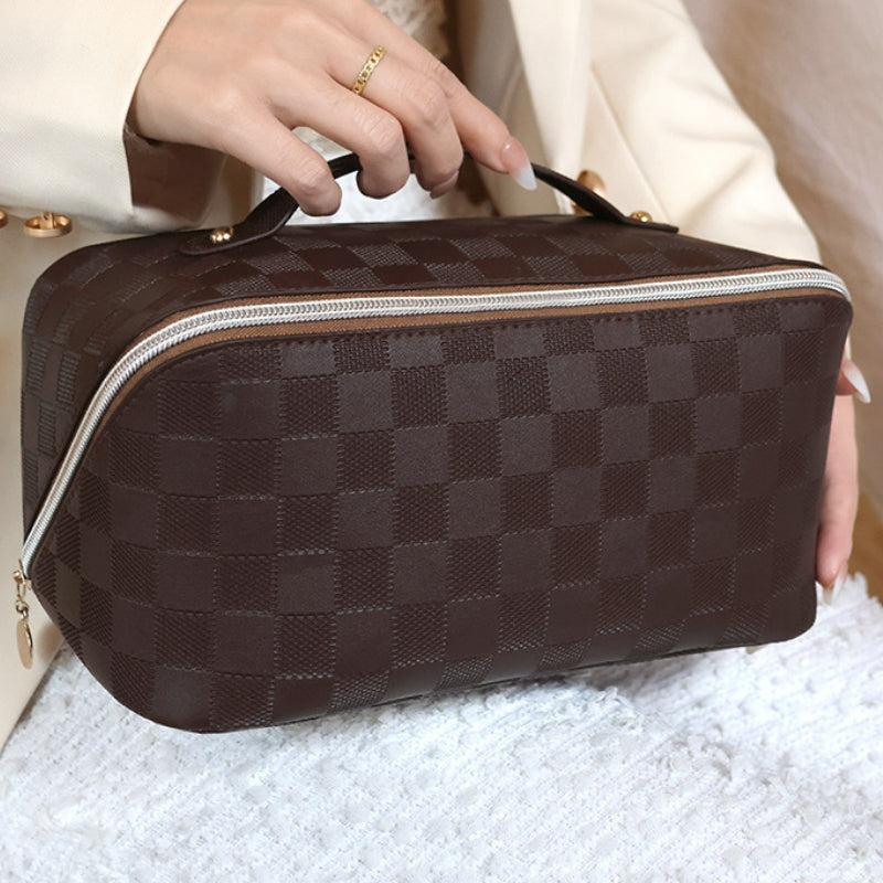 Portable Makeup Bag with Zipper and Handle, Waterproof Toiletry Bag