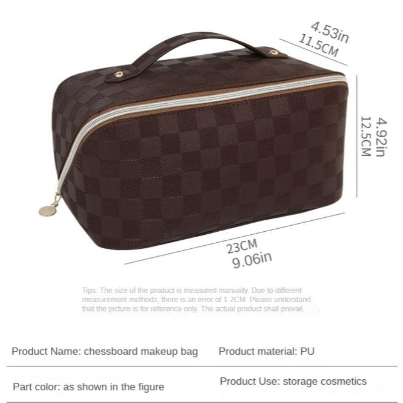 Portable Makeup Bag with Zipper and Handle, Waterproof Toiletry Bag