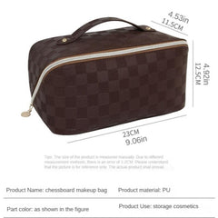 Portable Makeup Bag with Zipper and Handle, Waterproof Toiletry Bag