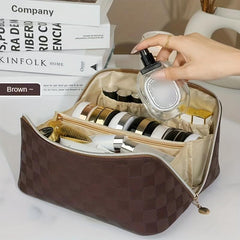 Portable Makeup Bag with Zipper and Handle, Waterproof Toiletry Bag