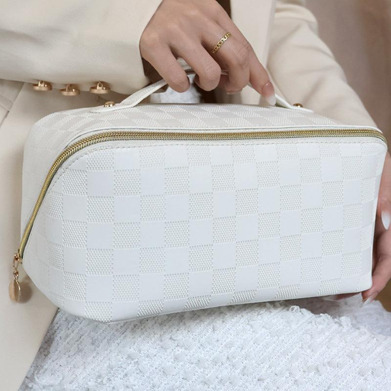 Portable Makeup Bag with Zipper and Handle, Waterproof Toiletry Bag