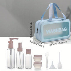 Pink Waterproof Cosmetic Bag Large Capacity Makeup Travel Toiletry Bag