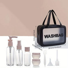 Pink Waterproof Cosmetic Bag Large Capacity Makeup Travel Toiletry Bag