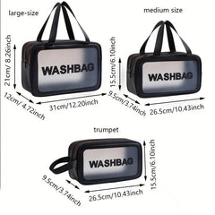 Pink Waterproof Cosmetic Bag Large Capacity Makeup Travel Toiletry Bag