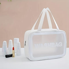 Pink Waterproof Cosmetic Bag Large Capacity Makeup Travel Toiletry Bag