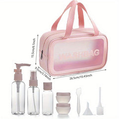 Pink Waterproof Cosmetic Bag Large Capacity Makeup Travel Toiletry Bag