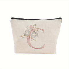 Letter Print Canvas Zipper Bag Clutch Coin Purse Makeup Bag