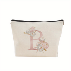 Letter Print Canvas Zipper Bag Clutch Coin Purse Makeup Bag
