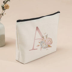 Letter Print Canvas Zipper Bag Clutch Coin Purse Makeup Bag