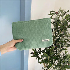 Corduroy Travel Cosmetic Bag Makeup Storage Purse Organizer
