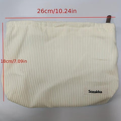 Corduroy Travel Cosmetic Bag Makeup Storage Purse Organizer