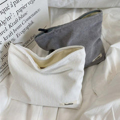 Corduroy Travel Cosmetic Bag Makeup Storage Purse Organizer
