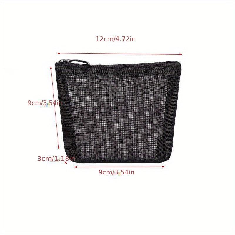 Mesh Makeup Pouch Zipper Portable Cosmetic Bag Travel Toiletry