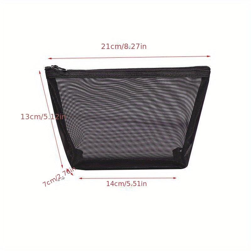 Mesh Makeup Pouch Zipper Portable Cosmetic Bag Travel Toiletry