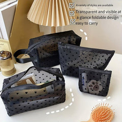 Velvet Heart Textured Zipper Storage Bag