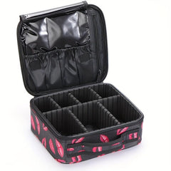 Lipstick Pattern Cosmetic Bag Zipper Makeup Organizer