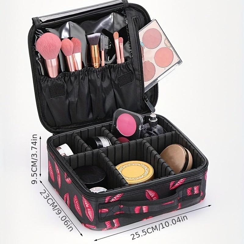 Lipstick Pattern Cosmetic Bag Zipper Makeup Organizer