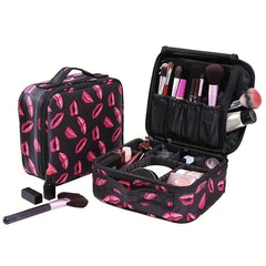 Lipstick Pattern Cosmetic Bag Zipper Makeup Organizer