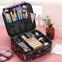 Lipstick Pattern Cosmetic Bag Zipper Makeup Organizer