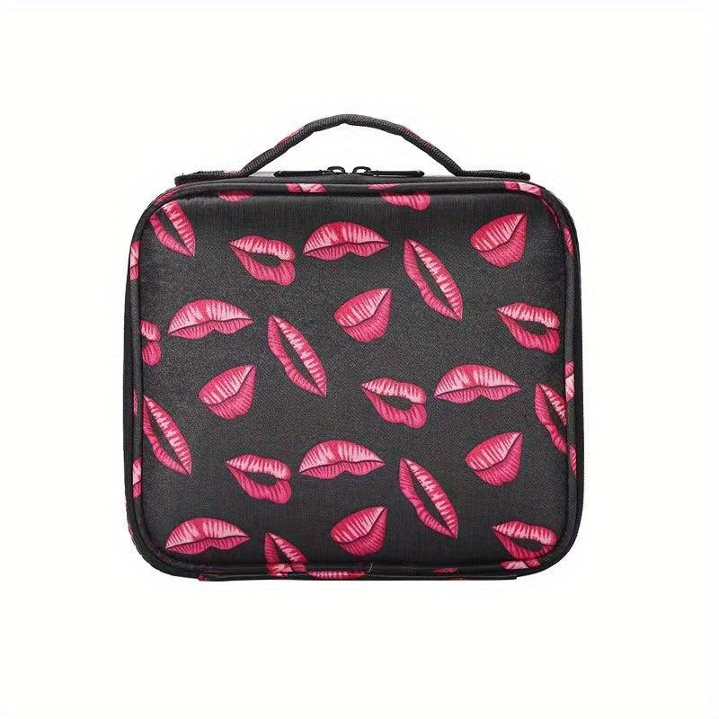 Lipstick Pattern Cosmetic Bag Zipper Makeup Organizer