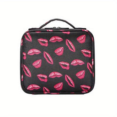 Lipstick Pattern Cosmetic Bag Zipper Makeup Organizer