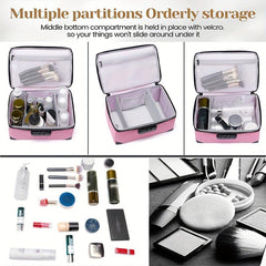 Lockable Travel Makeup Case Large Capacity Toiletry Wash Bag