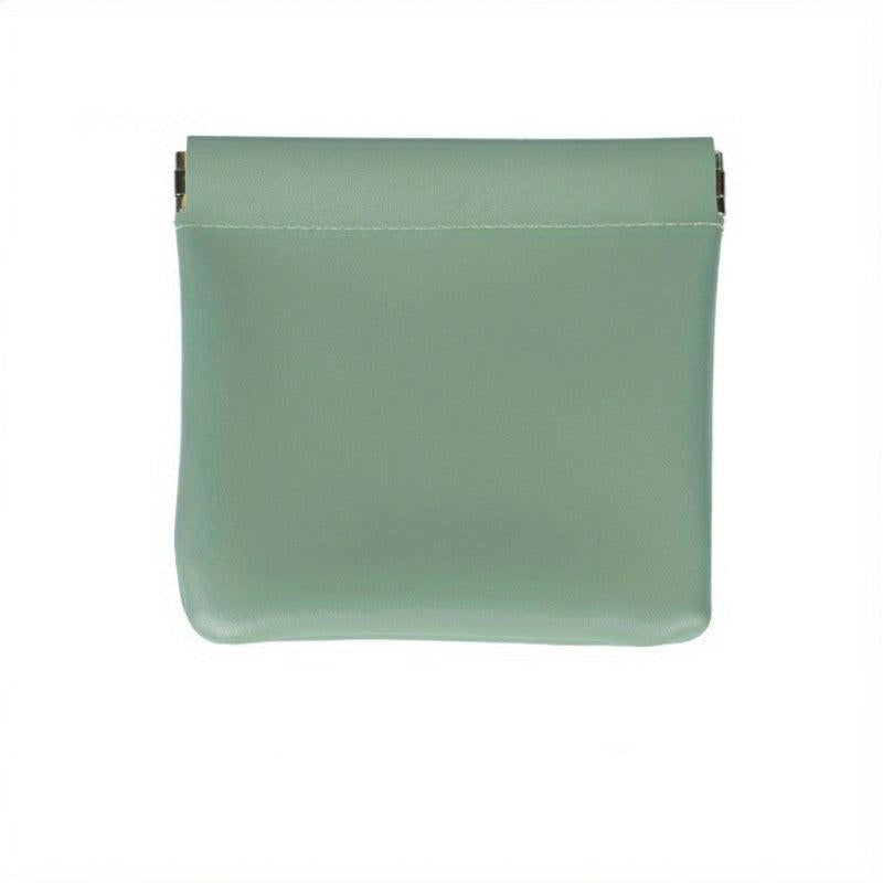 Mini Self Closing Makeup Bag PU Leather Travel Cosmetics Bag