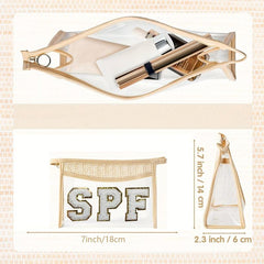 Chenille Letter Pattern Cosmetic Bag Zipper Clutch Makeup Pouch
