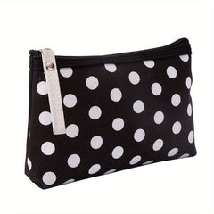 Polka Dot Pattern Zipper Storage Pouch Lightweight Makeup Bag