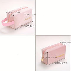 Velvet Makeup Bag Letter Embroidered Travel Storage Portable Clutch