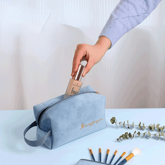 Velvet Makeup Bag Letter Embroidered Travel Storage Portable Clutch