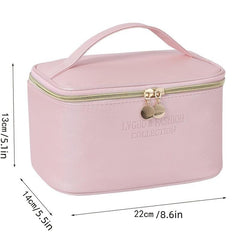 Portable Zipper Cosmetic Bag with Handle