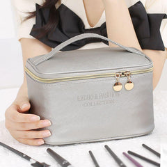 Portable Zipper Cosmetic Bag with Handle