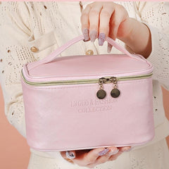 Portable Zipper Cosmetic Bag with Handle