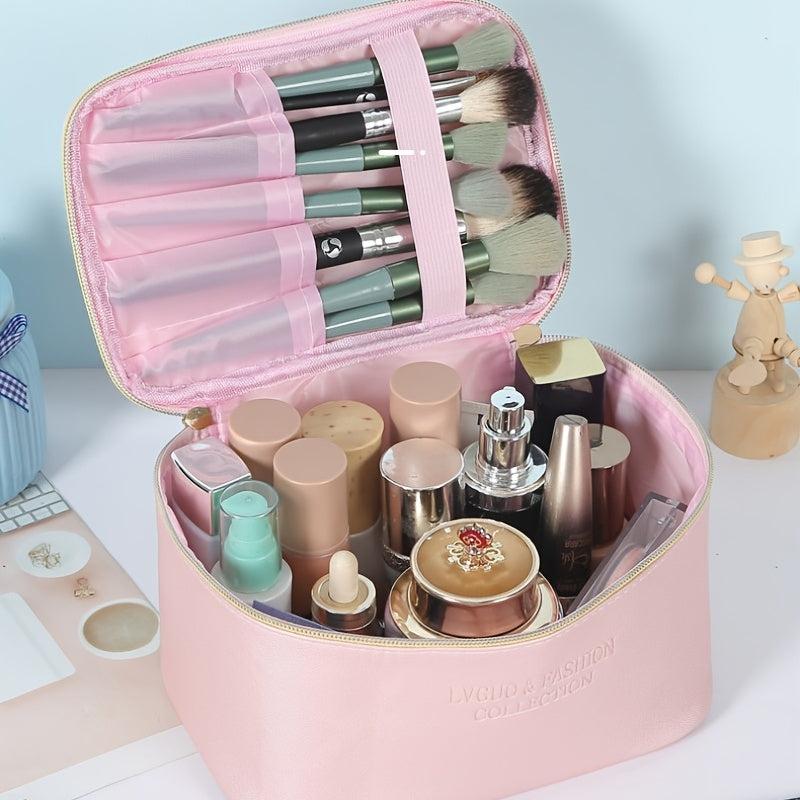Portable Zipper Cosmetic Bag with Handle