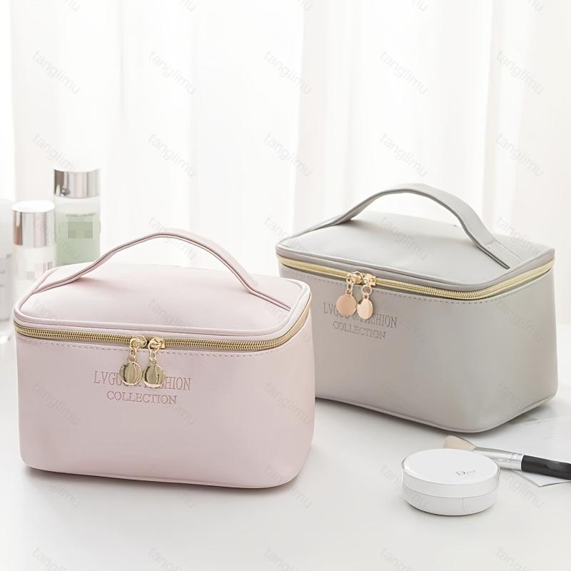 Portable Zipper Cosmetic Bag with Handle