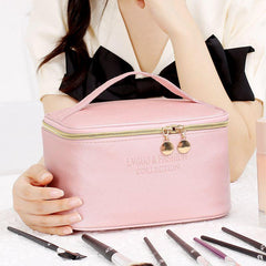 Portable Zipper Cosmetic Bag with Handle