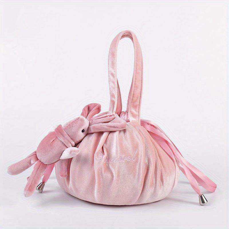Velvet Bunny Ears Cosmetic Bag Travel Toiletry Bag
