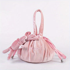 Velvet Bunny Ears Cosmetic Bag Travel Toiletry Bag