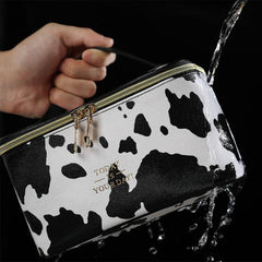 Cow Pattern Cosmetic Bag Travel Storage Portable Toiletry Wash Bag