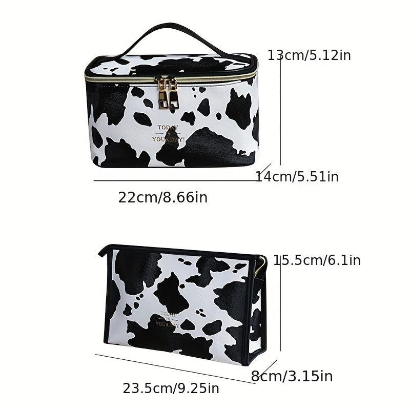 Cow Pattern Cosmetic Bag Travel Storage Portable Toiletry Wash Bag