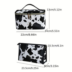 Cow Pattern Cosmetic Bag Travel Storage Portable Toiletry Wash Bag