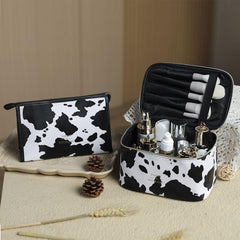 Cow Pattern Cosmetic Bag Travel Storage Portable Toiletry Wash Bag