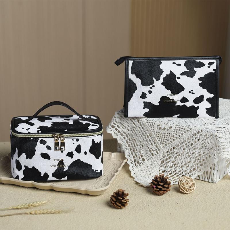 Cow Pattern Cosmetic Bag Travel Storage Portable Toiletry Wash Bag