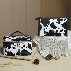Cow Pattern Cosmetic Bag Travel Storage Portable Toiletry Wash Bag