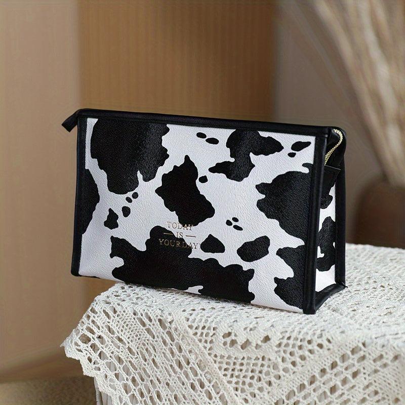 Cow Pattern Cosmetic Bag Travel Storage Portable Toiletry Wash Bag