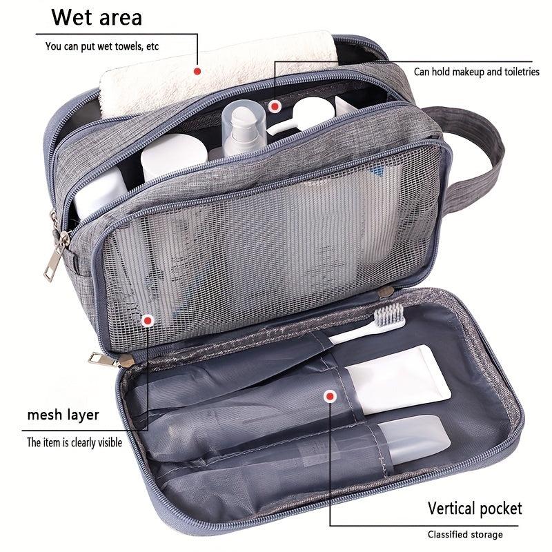 Portable Travel Toiletry Bag Zipper Cosmetic Organizer