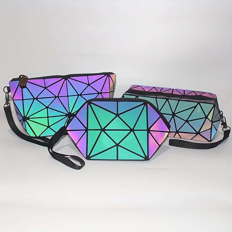 Geometric Pattern Cosmetic Bag Crossbody Tote
